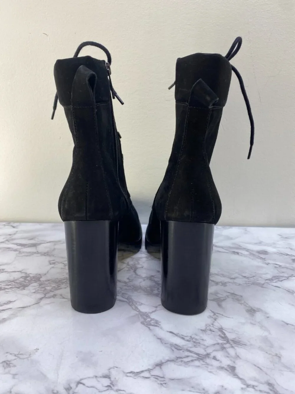 Ted Baker Women's Chunky Black Heel Lace Up Boot Sz 10